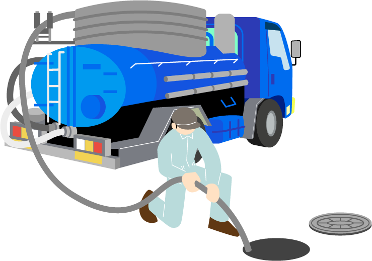 し尿汲取り・仮設トイレ清掃イメージイラスト